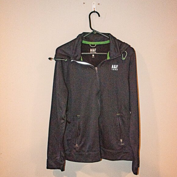 Abercrombie and Fitch Full Zip Active  Hoodie Jacket Mens Med Navy Blue - Picture 2 of 3